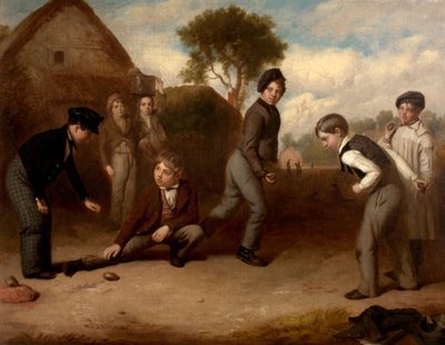 Boys Playing Duckstone, c.1845 by Robert James